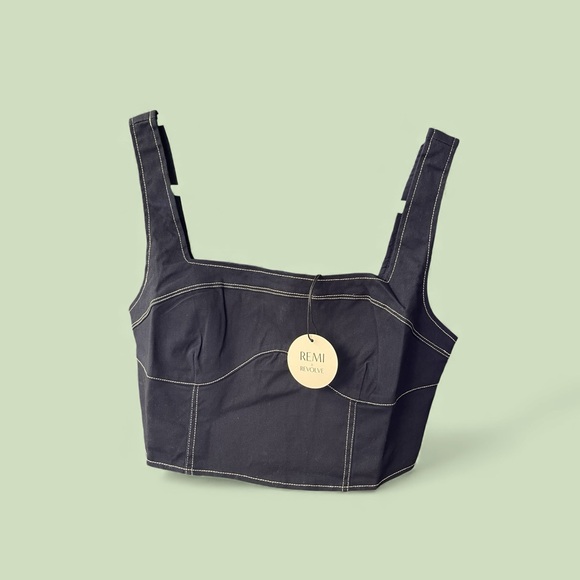 REMI x REVOLVE Yuval Corset Top in Denim Blue Large Blue - Picture 2 of 9